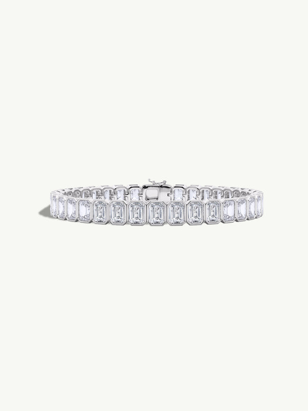 Eternal by Marei Emerald-Cut Diamond Bezel Tennis Bracelet, 11.20 CTW