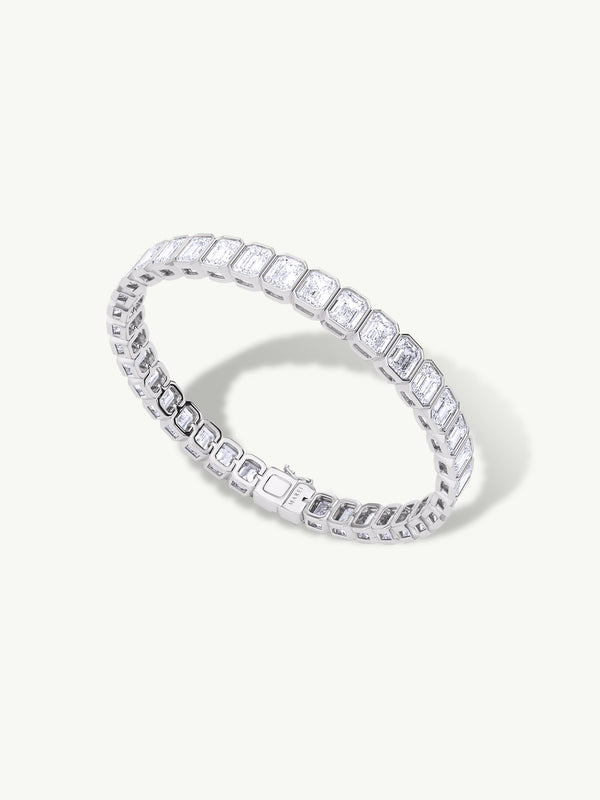 Eternal by Marei Emerald-Cut Diamond Bezel Tennis Bracelet, 11.20 CTW