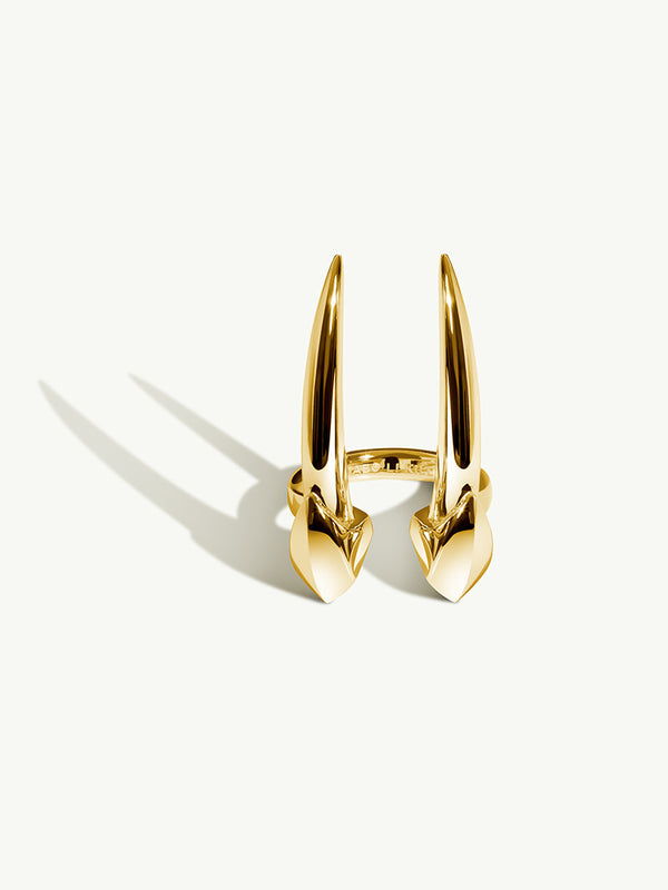 Damian Brevis Horn Talisman Ring In 18-Karat Yellow Gold